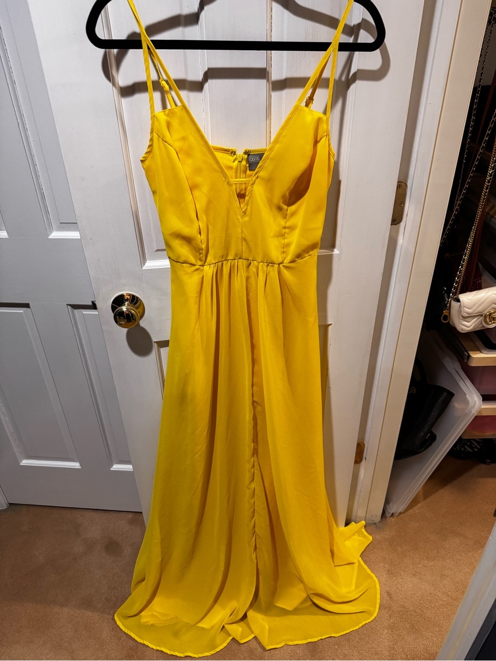 Yellow Spaghetti Strap Maxi Dress